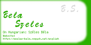 bela szeles business card